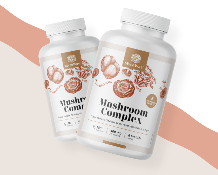 6 odabranih azijskih gljiva u jednoj kapsuli.